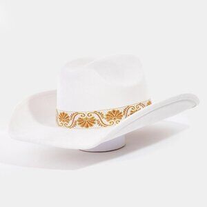 Trendy Flower Band Cowboy Hat